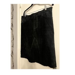 Black suede skirt